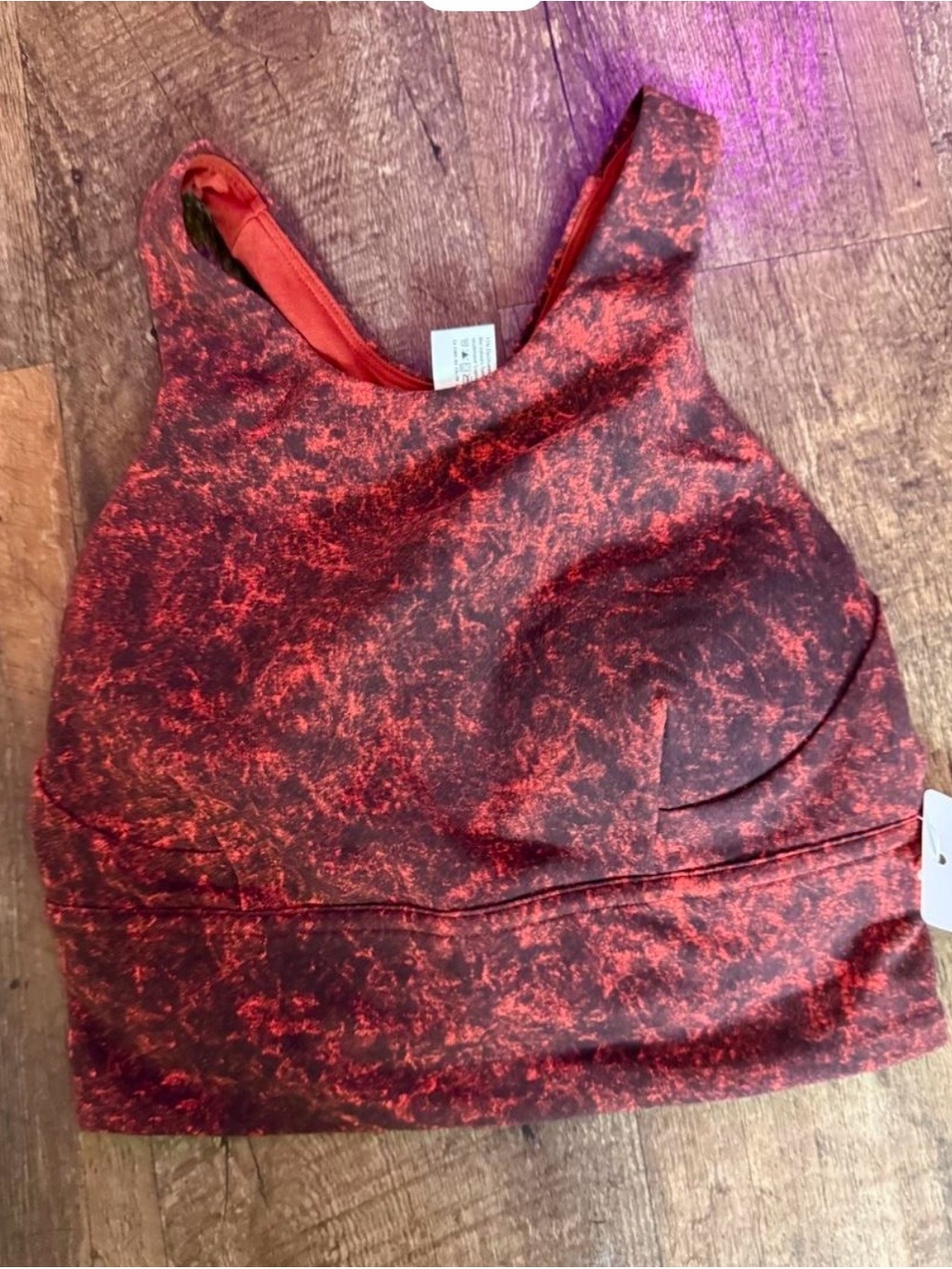 lululemon athletica Red Black Marbled Sports Bra